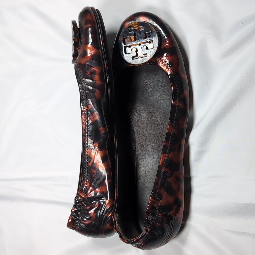 Tory Burch Minnie Tortoiseshell Design Travel Flats - Picture 4 of 7